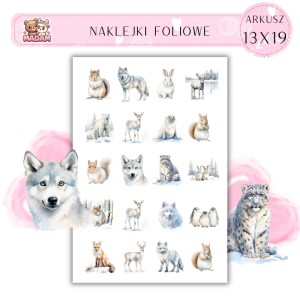Naklejki Foliowe Zimowe Zwierzęta 13x19, Madam