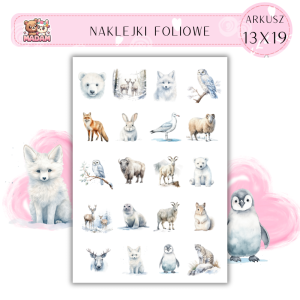 Naklejki Foliowe Zimowe Zwierzęta 13x19, Madam