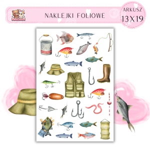 Naklejki Foliowe Wędkarz 13x19, Madam