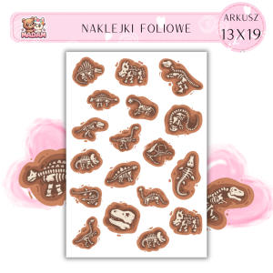 Naklejki Foliowe Dinozaury Wykopaliska 13x19, Madam