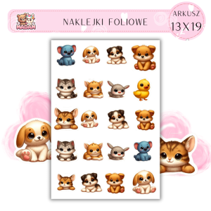 Naklejki Foliowe Bajkowe Zwierzęta 13x19, Madam