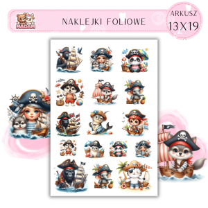 Naklejki Foliowe Piraci Zwierzęta 13x19, Madam