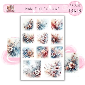 Naklejki Foliowe Kwiaty z tłem 13x19, Madam
