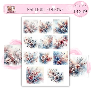 Naklejki Foliowe Kwiaty z tłem 13x19, Madam