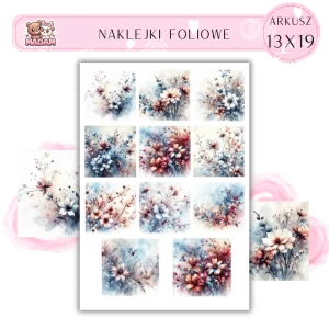 Naklejki Foliowe Kwiaty z tłem 13x19, Madam