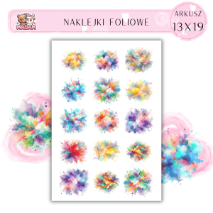 Naklejki Foliowe Akwarelowy Kleks 13x19, Madam