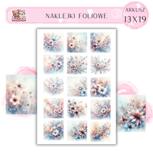 Naklejki Foliowe Kwiaty z tłem 13x19, Madam