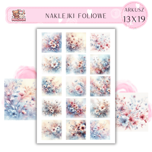 Naklejki Foliowe Kwiaty z tłem 13x19, Madam