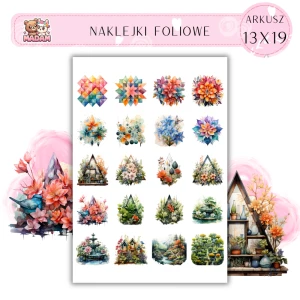 Naklejki Foliowe Natura Kwiaty Geometria 13x19, Madam