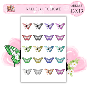 Naklejki Foliowe Motyle 13x19, Madam
