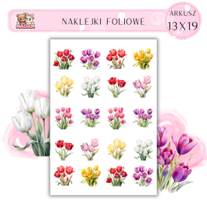 Naklejki Foliowe Kwiaty Tulipany 13x19, Madam