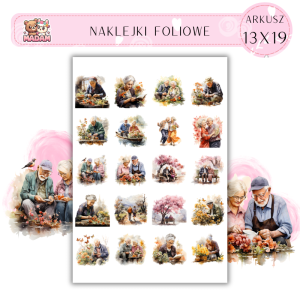 Naklejki Foliowe Dziadkowie 13x19, Madam