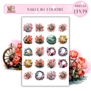 Naklejki Foliowe Kwiaty z motywem statku 13x19, Madam