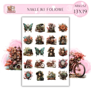 Naklejki Foliowe Steampunk Vintage 13x19, Madam