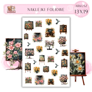 Naklejki Foliowe Kwiatowe Tablice 13x19, Madam