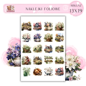Naklejki Foliowe Kwiaty Dom Natura 13x19, Madam