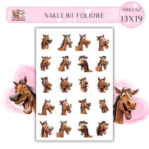 Naklejki Foliowe Wesołe Konie 13x19, Madam