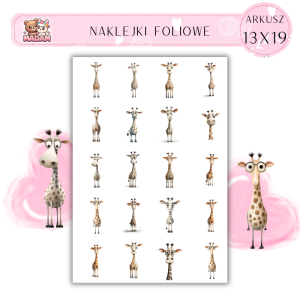 Naklejki Foliowe Żyrafy 13x19, Madam