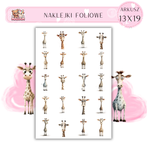 Naklejki Foliowe Żyrafy 13x19, Madam