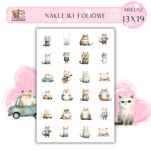 Naklejki Foliowe Koty 13x19, Madam
