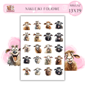 Naklejki Foliowe Wesołe Owce 13x19, Madam