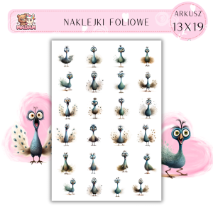 Naklejki Foliowe Pawie 13x19, Madam