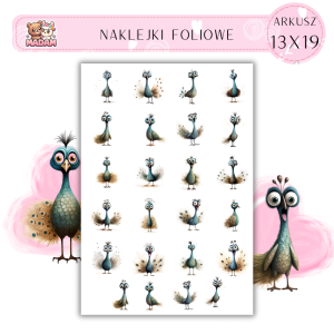 Naklejki Foliowe Pawie 13x19, Madam