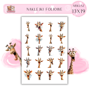 Naklejki Foliowe Wesołe Żyrafy 13x19, Madam