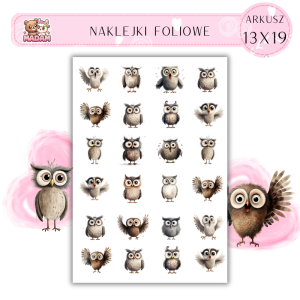 Naklejki Foliowe Sowy 13x19, Madam