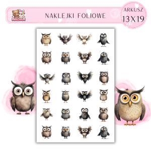 Naklejki Foliowe Sowy 13x19, Madam