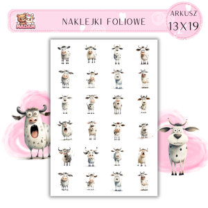 Naklejki Foliowe Krowy 13x19, Madam