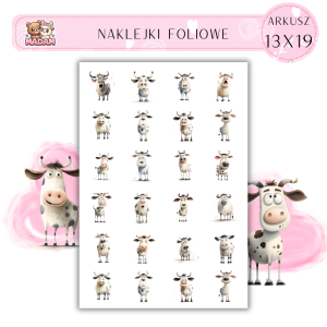 Naklejki Foliowe Krowy 13x19, Madam