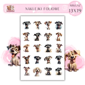 Naklejki Foliowe Bajkowe Śmieszne Psy 13x19, Madam