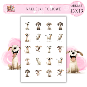 Naklejki Foliowe Wesołe Psy 13x19, Madam