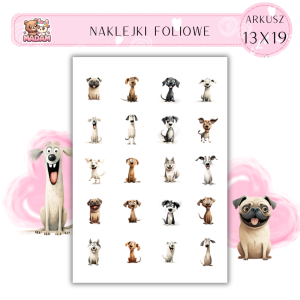 Naklejki Foliowe Wesołe Psy 13x19, Madam