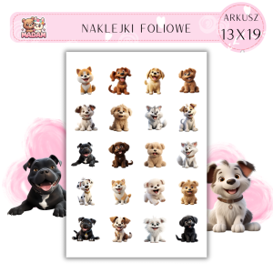 Naklejki Foliowe Bajkowe Psy 13x19, Madam