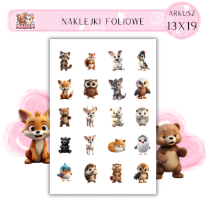 Naklejki Foliowe Bajkowe Zwierzęta 13x19, Madam
