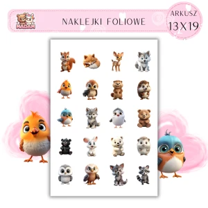 Naklejki Foliowe Bajkowe Zwierzęta 13x19, Madam