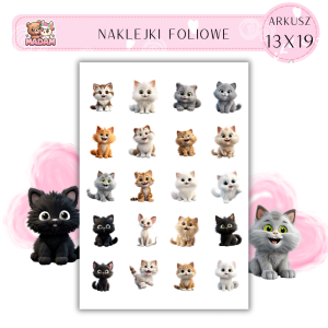 Naklejki Foliowe Bajkowe Koty 13x19, Madam
