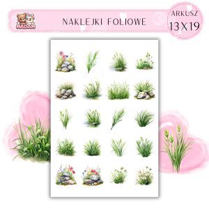 Naklejki Foliowe Trawa Rośliny 13x19, Madam