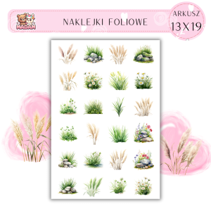 Naklejki Foliowe Trawa Rośliny 13x19, Madam