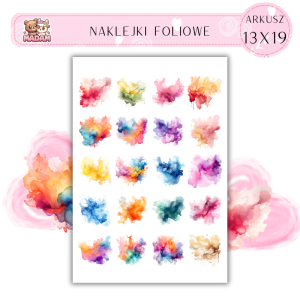 Naklejki Foliowe Akwarelowe kolorowe tło 13x19, Madam