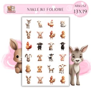 Naklejki Foliowe Zwierzęta z Farmy 13x19, Madam