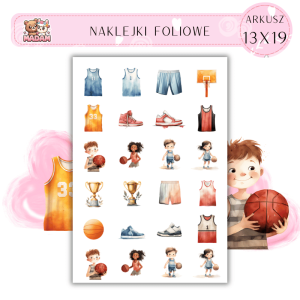 Naklejki Foliowe Koszykówka 13x19, Madam
