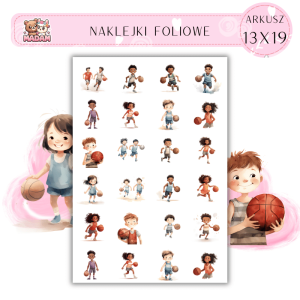 Naklejki Foliowe Koszykówka 13x19, Madam