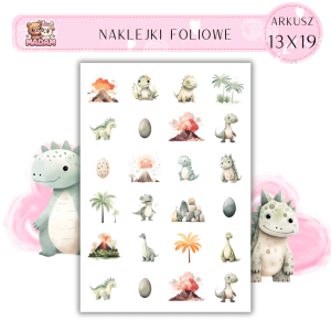 Naklejki Foliowe Era Dinozaurów 13x19, Madam