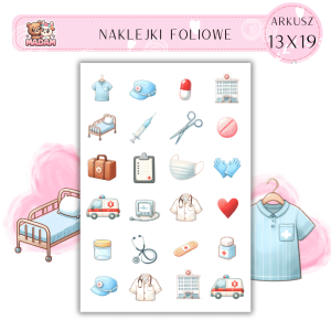 Naklejki Foliowe Pogotowie Szpital 13x19, Madam