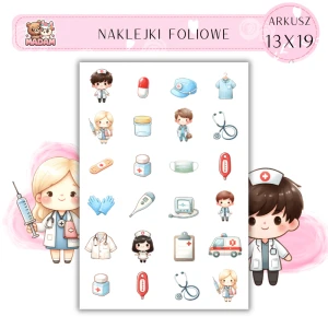 Naklejki Foliowe Pogotowie Lekarz 13x19, Madam