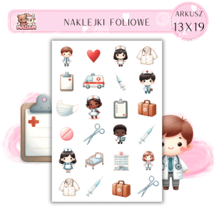 Naklejki Foliowe Szpital Lekarz 13x19, Madam