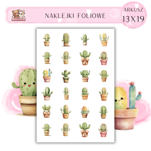 Naklejki Foliowe Kaktusy 13x19, Madam